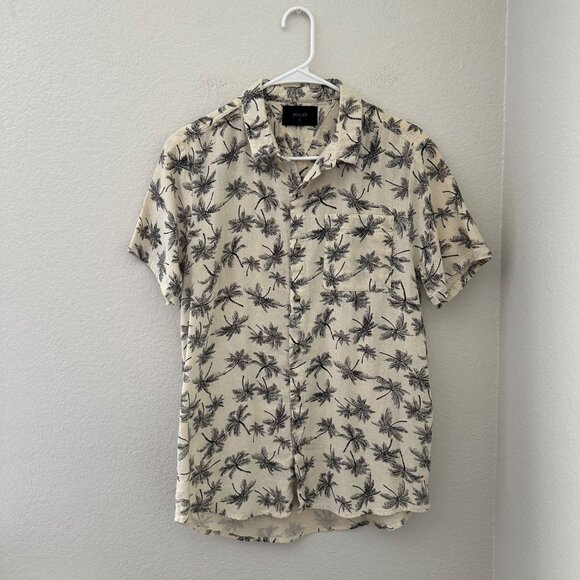 Rollas Bon Button Up Shirt Palm Tree Print Lightweight Cotton Breathable Sz M - Picture 1 of 7